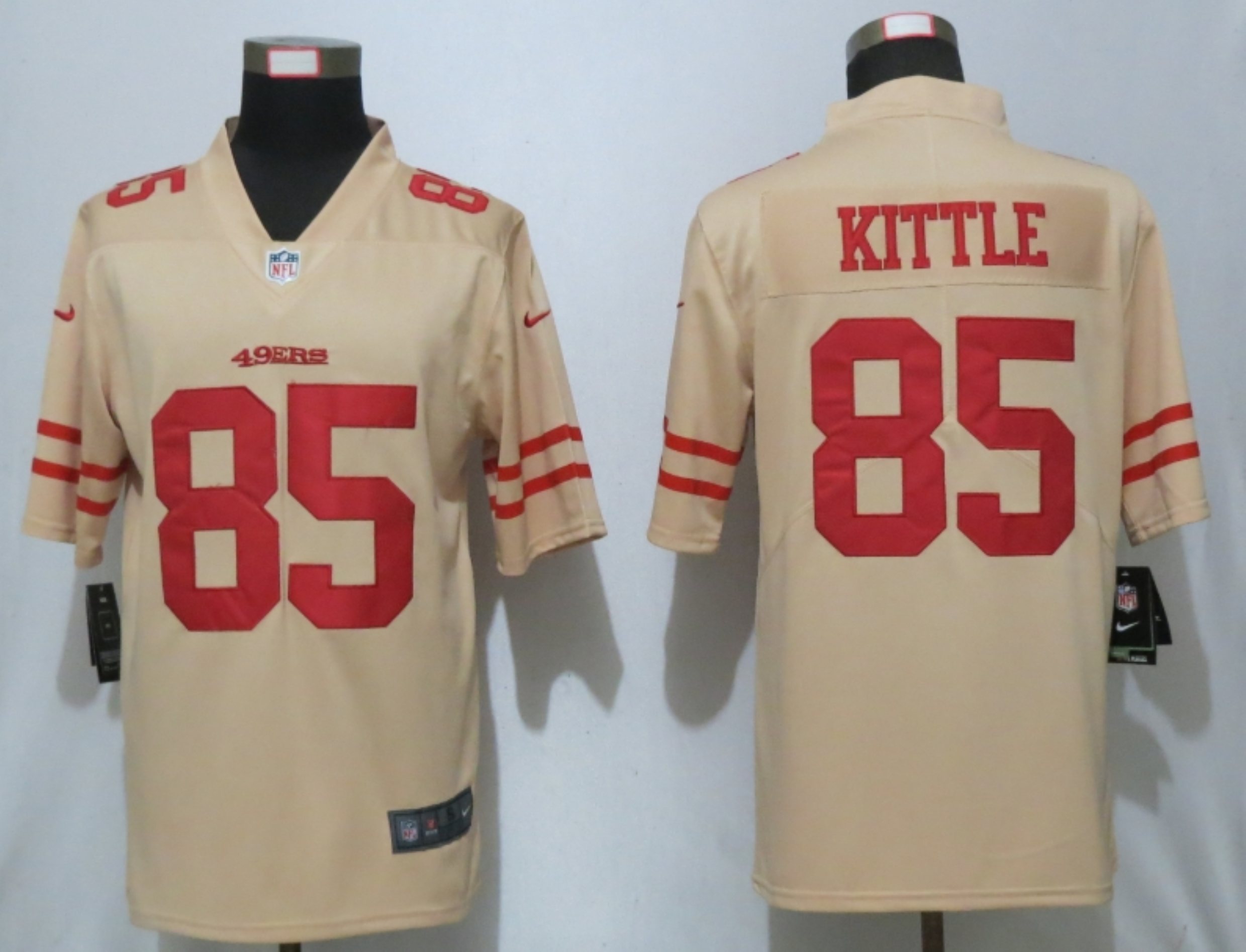 Men New Nike San Francisco 49ers #85 Kittle 2019 Vapor Untouchable Gold Inverted Legend Jersey->youth nfl jersey->Youth Jersey